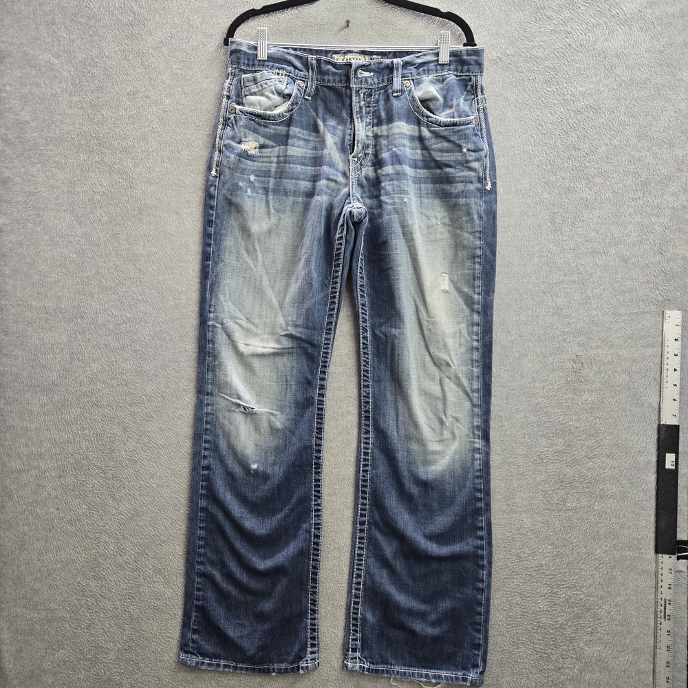 BKE Men Jeans 33R Blue Denim Carter Straight 31" Inseam READ